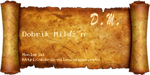 Dobrik Milán névjegykártya