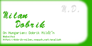 milan dobrik business card